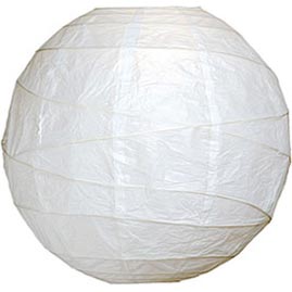 White 14" Round Rice Paper Lantern - Solid Color Round Paper Shade Lanterns