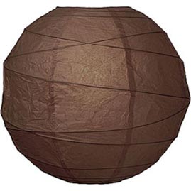 Chocolate/Brown 14" Round Rice Paper Lantern - Solid Color Round Paper Shade Lanterns