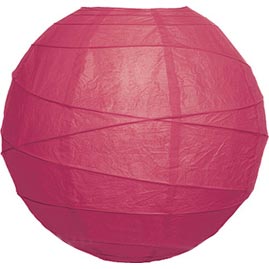 Coral Pink 14" Round Rice Paper Lantern - Solid Color Round Paper Shade Lanterns