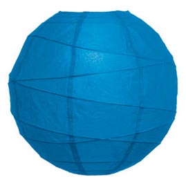 Horizon Blue 14" Round Rice Paper Lantern - Solid Color Round Paper Shade Lanterns