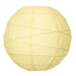 Lemonade Yellow 14" Round Rice Paper Lantern - Solid Color Round Paper Shade Lanterns