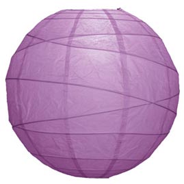 Lilac Purple 14" Round Rice Paper Lantern - Solid Color Round Paper Shade Lanterns