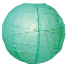 Mint Green 14" Round Rice Paper Lantern - Solid Color Round Paper Shade Lanterns