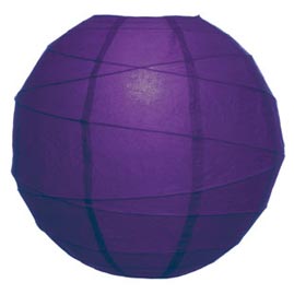 Plum Purple 14" Round Rice Paper Lantern - Solid Color Round Paper Shade Lanterns