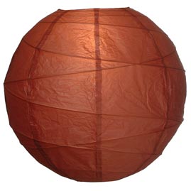 Rose Red 14" Round Rice Paper Lantern - Solid Color Round Paper Shade Lanterns