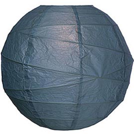 Slate Blue 14" Round Rice Paper Lantern - Solid Color Round Paper Shade Lanterns