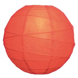Tangerine Orange 14" Round Rice Paper Lantern - Solid Color Round Paper Shade Lanterns