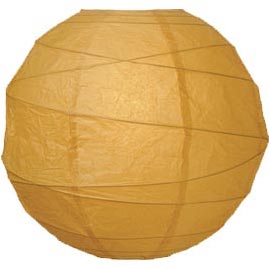 Tea Yellow 14" Round Rice Paper Lantern - Solid Color Round Paper Shade Lanterns