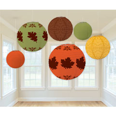 Fall Lantern Value 6 Pack - Orange, Green, Yellow &amp; Brown