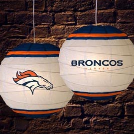 Denver Broncos NFL 18" Round Rice Paper Lantern - NFL Logo Paper Shade Lanterns