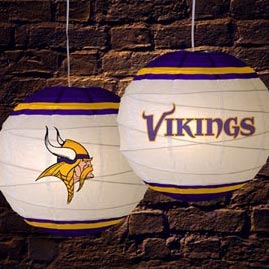 Minnesota Vikings NFL 18" Round Rice Paper Lantern - NFL Logo Paper Shade Lanterns