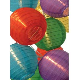 Multicolor Flatpack Nylon String Light Lanterns - Mini Nylon String Light Lanterns