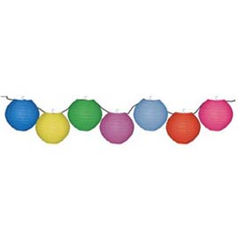 Paper Lantern Patio Ball Set - Paper Shade Stringlight Lanterns