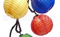 Multi-Color Mini Round Rice Paper Lantern String Light Set - 10 Lights