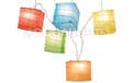 Box Shaped Multi-Color Paper String Light Lanterns - AIS-BOXMC