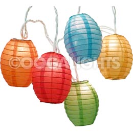 Kawaii Shaped Multi-Color Paper String Light Lanterns - Mini Paper Shade Stringlight Lanterns