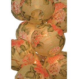 Peony Flatpack Paper String Light Lanterns - Mini Paper Shade Stringlight Lanterns