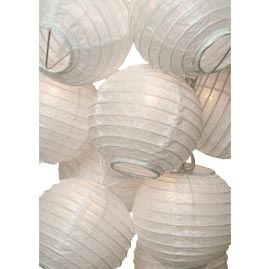 White Flatpack Paper String Light Lanterns - Mini Paper Shade Stringlight Lanterns