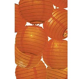 Mango Orange Flatpack Paper String Light Lanterns - Mini Paper Shade String Light Lanterns