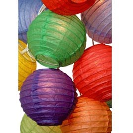 Multi Color Flatpack Paper String Light Lanterns - Mini Paper Shade String Light Lanterns