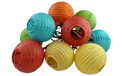 Multi-Color Mini Round Rice Paper Lantern String Light Set - 10 Lights - 816843