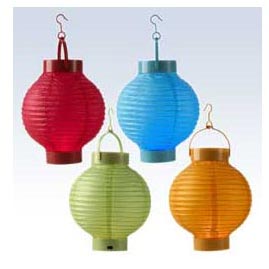 6" Multi-Color LED Battery Operated Rice Paper Candle Lanterns - 4 Pack - Decorative Paper Lanterns