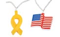 Yellow Ribbon & American Flags Party String Lights - CM-42657