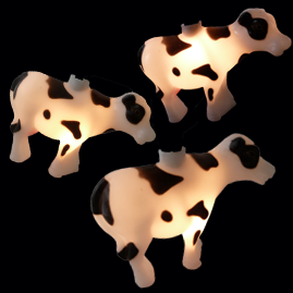 Cow Farm Animal String Lights - Oogalights.com - More Than 1,000 Party