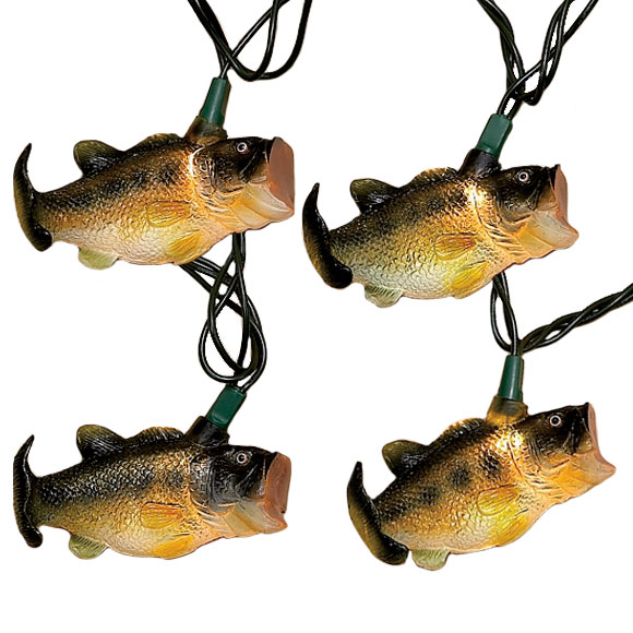 Bass Fish Party String Lights 10 Lights