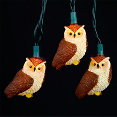 UL4235 Brown Owl Party String Light Set - Oogalights.com - More Than 1,000 Party & String ...