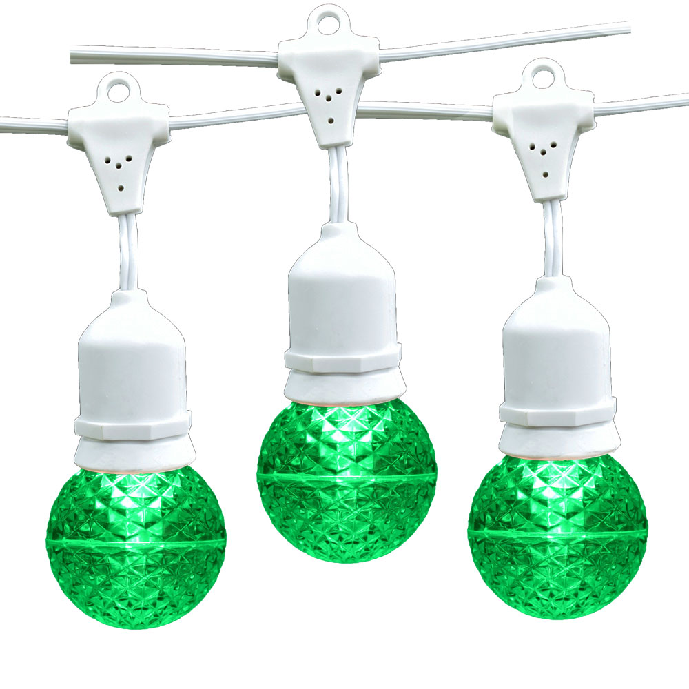 21 ft. Green G50 LED Globe Light Strand - Suspended White Wire