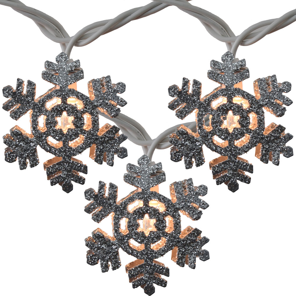 Glitter Snowflake String Lights Glitter Snowflake Party String Lights 10