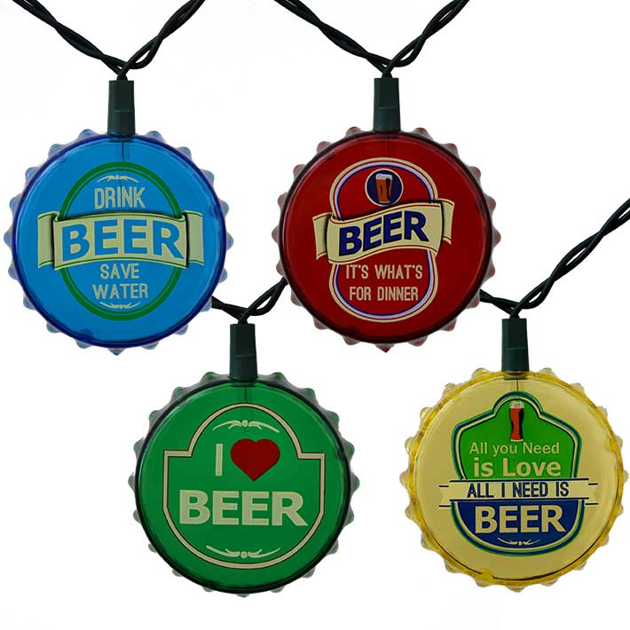 Beer Cap Party String Lights - 10 Lights