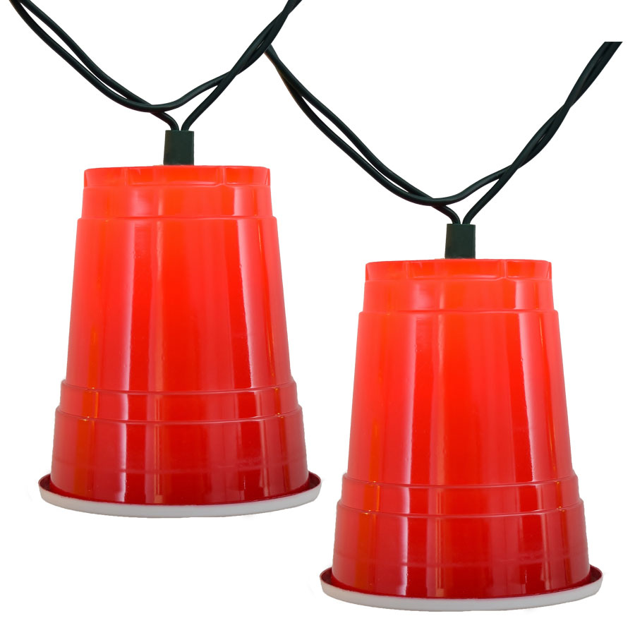 Red Solo Cup Party String Lights - 10 Lights