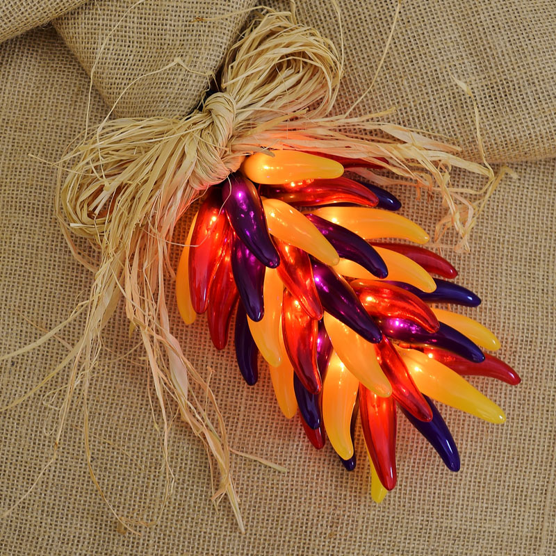 Red, Yellow & Purple Chili Pepper Ristra Lights