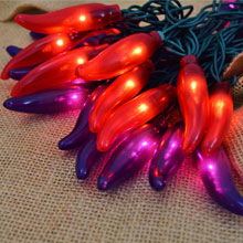 Hot Mama Red and Purple Chili Pepper Lights