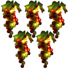 Burgundy & Green Grape Clusters Party String Lights AD1013A