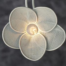 Wire Mesh White Flower Party String Lights - Designer String Light Strands &amp; Sets