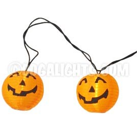 Pumpkin Nylon Lantern Party String Lights Set - Halloween Light Strands &amp; Sets