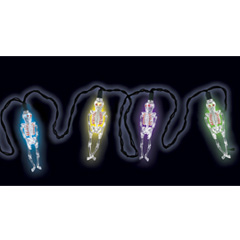 Color Changing Skeleton LED Lights - Battery Operated - Halloween String Lights