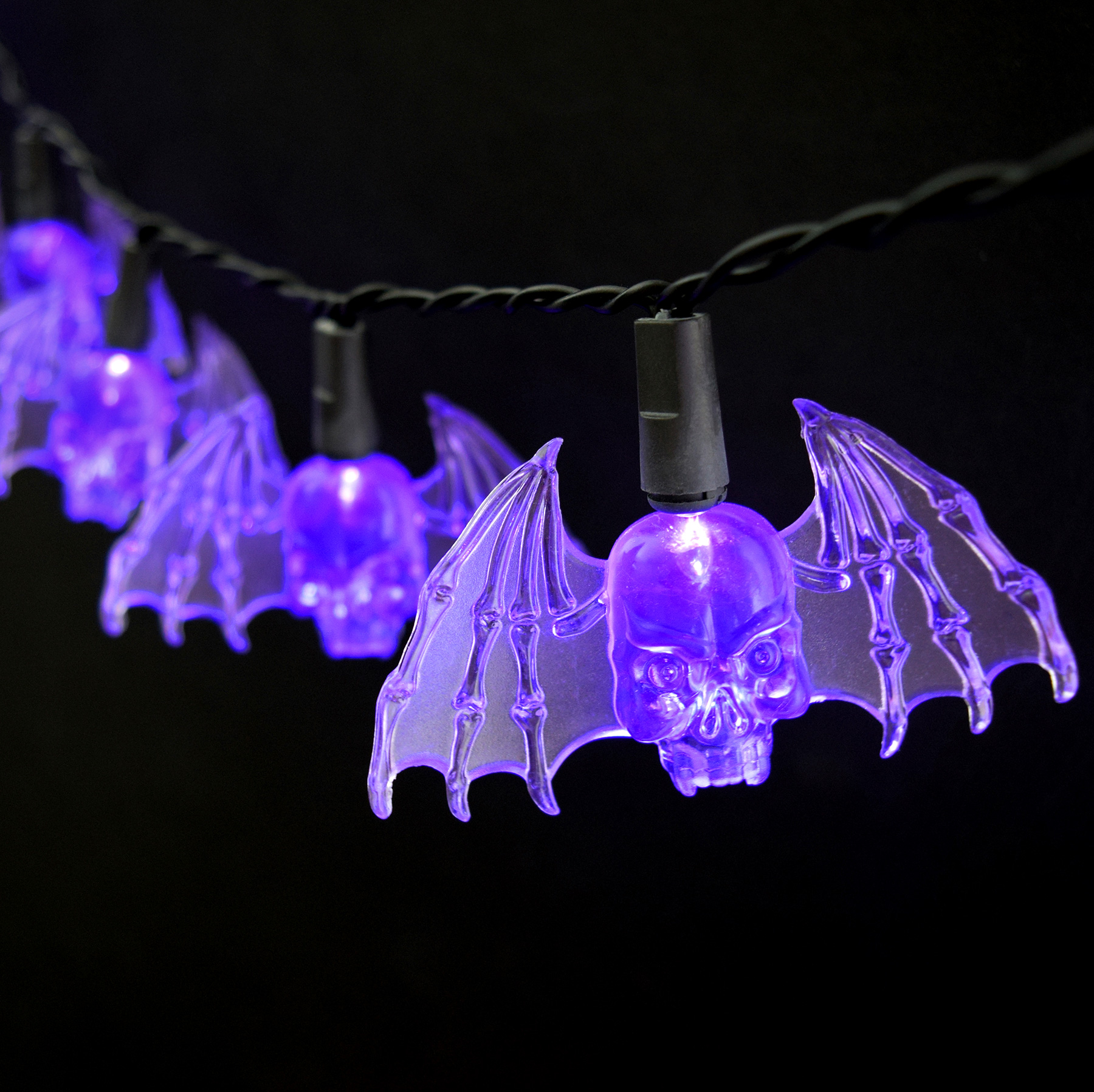 Purple Bat LED String Lights - Battery Operated