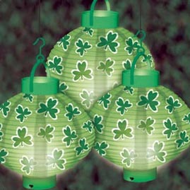 St. Patrick's Day Shamrock Lanterns - Set of 3 - St. Patrick's Day Lanterns