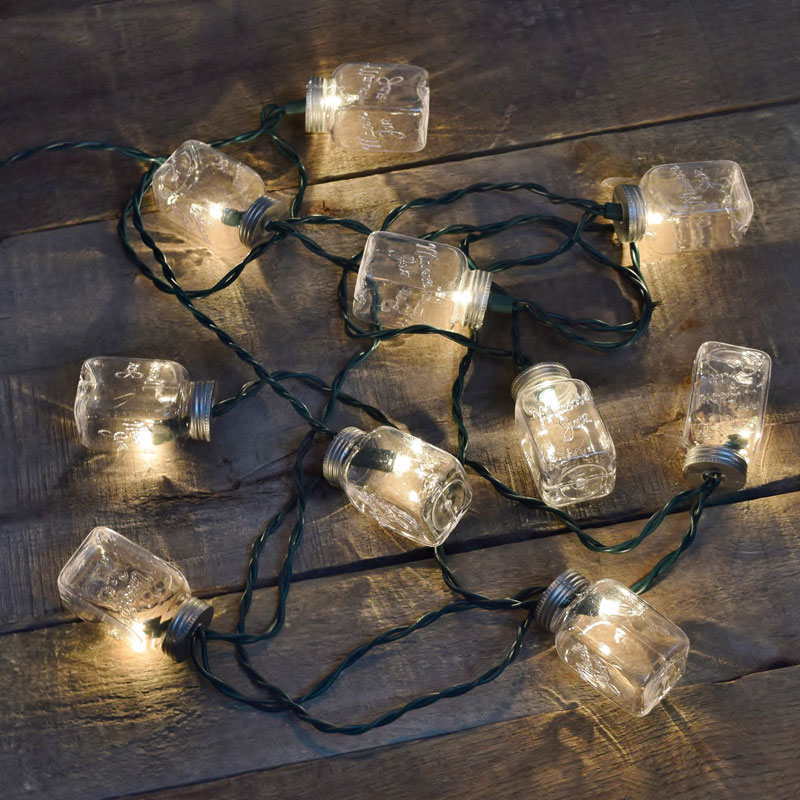 Clear Mason Jar String Light Set