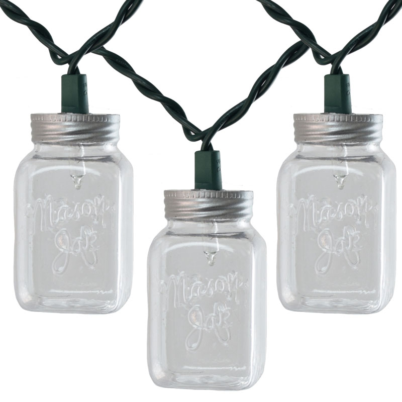 Clear Mason Jar String Light Set