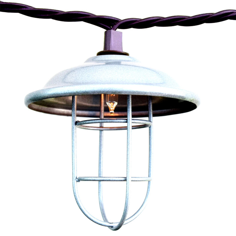Vintage Metal Wire Cage Patio String Lights