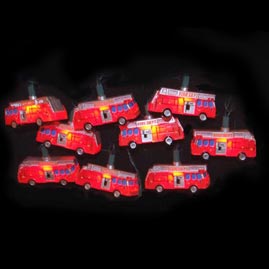 Red Fire Department Truck Party Lights Set - Novelty String Light Strands &amp; Sets
