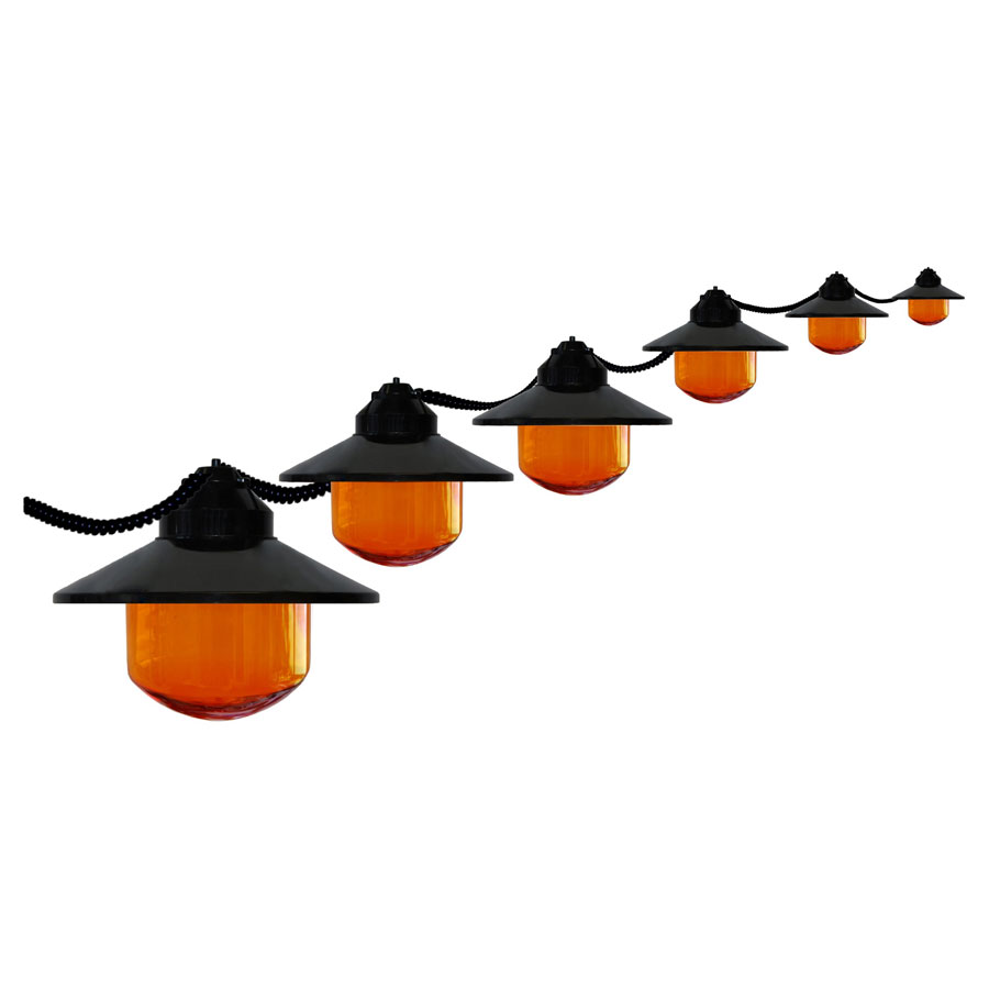 Six HD Orange Globe String Lights