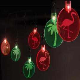 Tropical Island Silhouettes Party String Lights