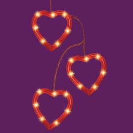 Heart Sculpture Party String Light Set - Set of 3 Hearts - Valentine's Day light set