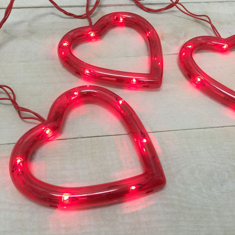 Heart Sculpture Party String Light Set - Set of 3 Hearts - Valentine s Day light set